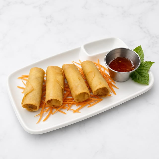 Crispy Vegetarian Spring Rolls.