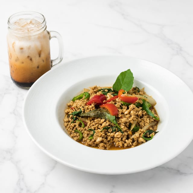 Ka Praw - Thai Basil Stir Fry (with FREE Thai Iced Coffee).