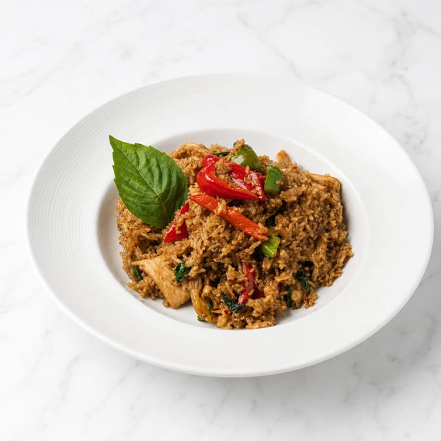 Thai Basil Spicy Fried Rice (with FREE Thai Iced Coffee).