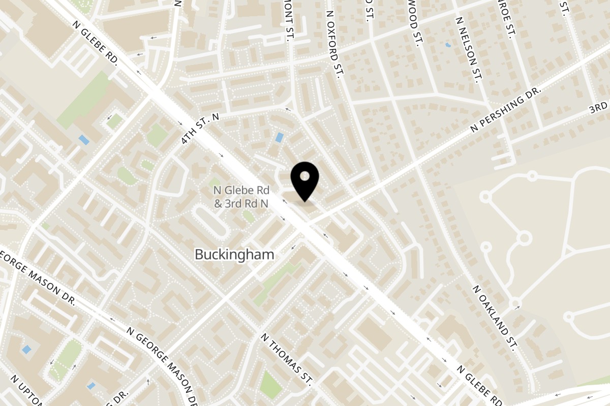 Map showing the location of Thai Curry on 307 N Glebe Rd in Arlington